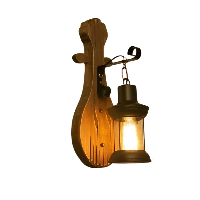 Sculptura - Retro Houten Wandlamp