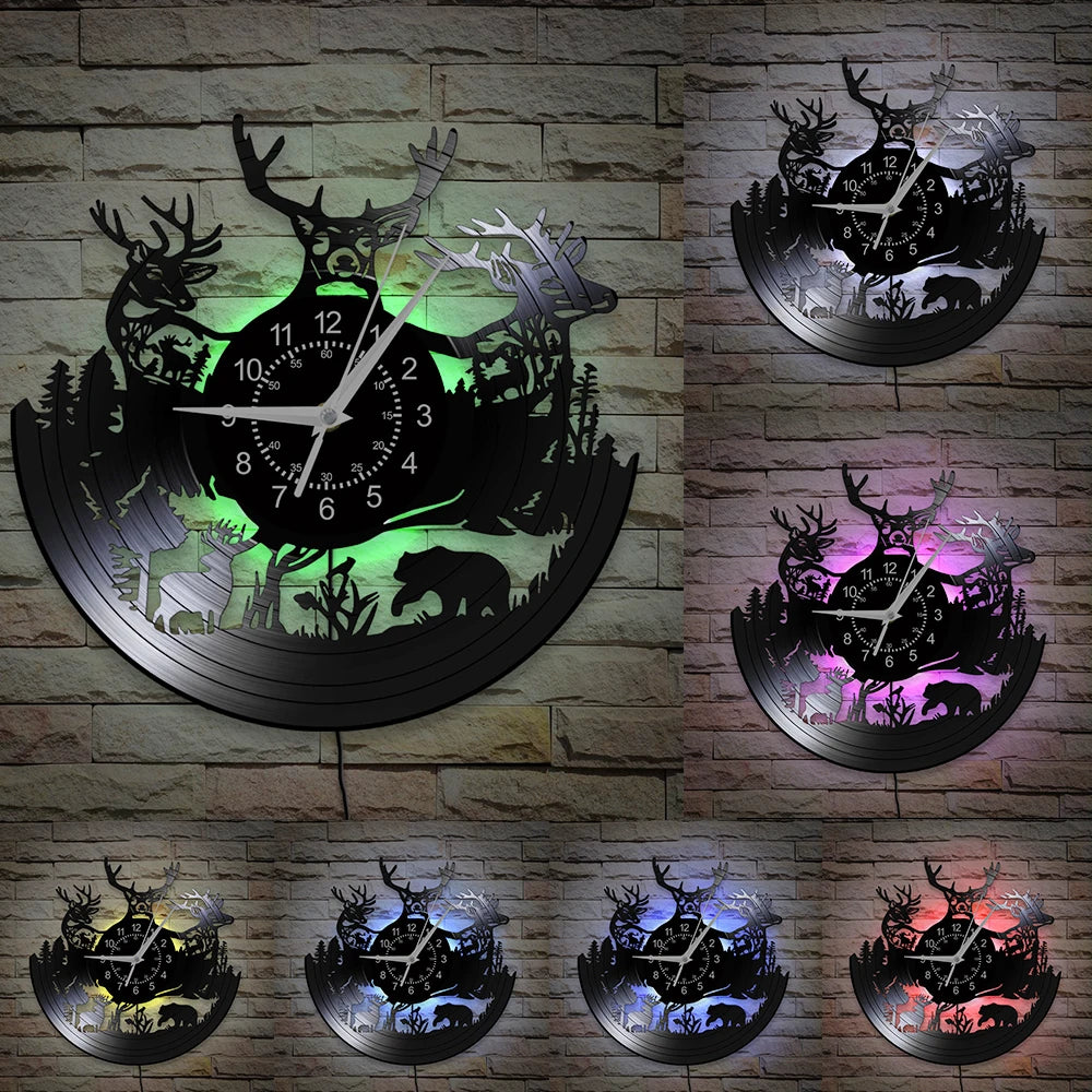 RetroVinyl - Vintage Wanduhr van LP met LED-verlichting