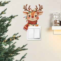 Festieve Eland - Kerst Muursticker