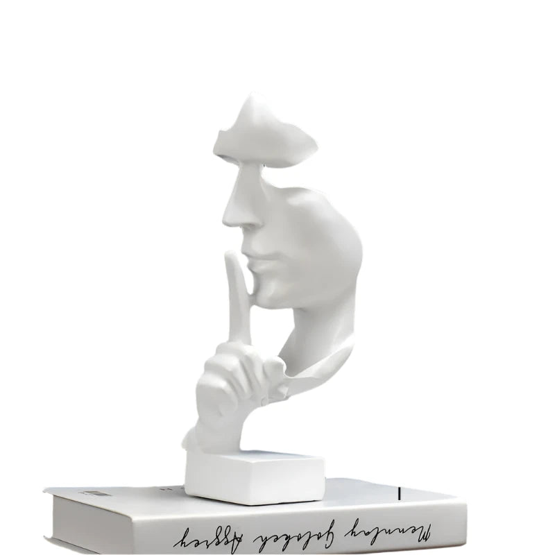 Silence is Gold - Denker Beeld, Artistiek Resin Beeldhouwwerk
