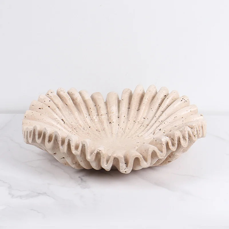 SereniSchaal - Grote Wabi-Sabi Marmeren Decoratieschaal