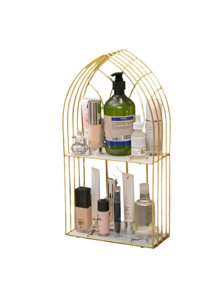 LuxeStorage - Wandgemonteerd Gouden Badkamerschap