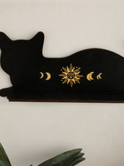 MystiCat - Drijvende Houten Kattenplank voor Wiche- & Gothic Decor
