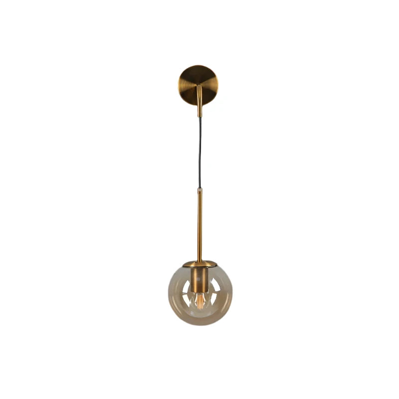 Lunara - Nordic Vintage Glazen LED Wandlamp, Ronde Ontwerp voor Slaapkamer & Buiten