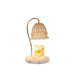 BloomGlow - Elegante Bloemvormige Wax Smeltlamp met Marmeren Basis