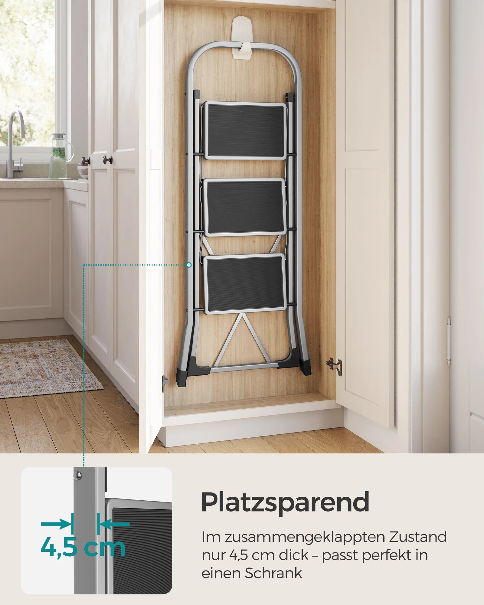 Ascenda – Compacte Huishoudladder met Extra Grip en Veiligheidsfunctie