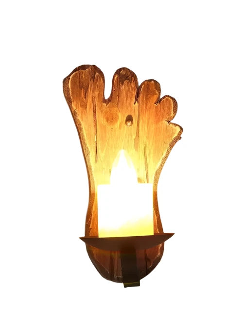 Sculptura - Retro Houten Wandlamp