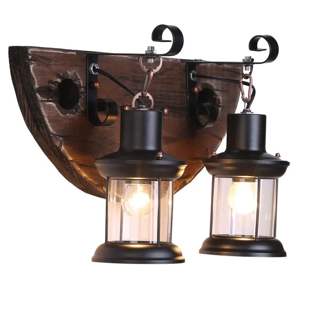 Sculptura - Retro Houten Wandlamp