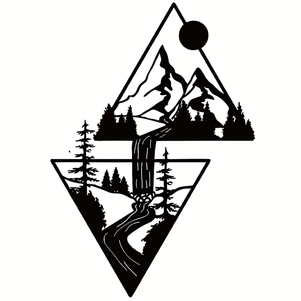 Metalen Berg Wanddecoratie - Moderne Decoratief Stuk