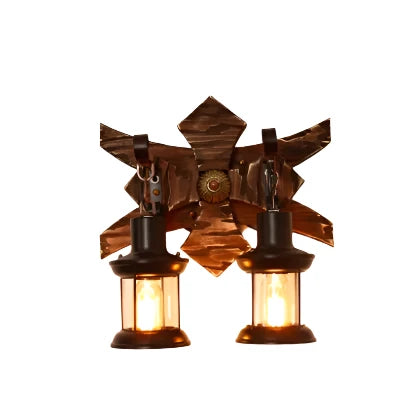 Sculptura - Retro Houten Wandlamp