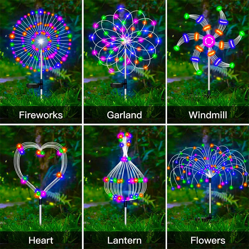 Glowfire - Zonne-energie Vuurwerk Tuinverlichting met 8 Verlichtingsmodi