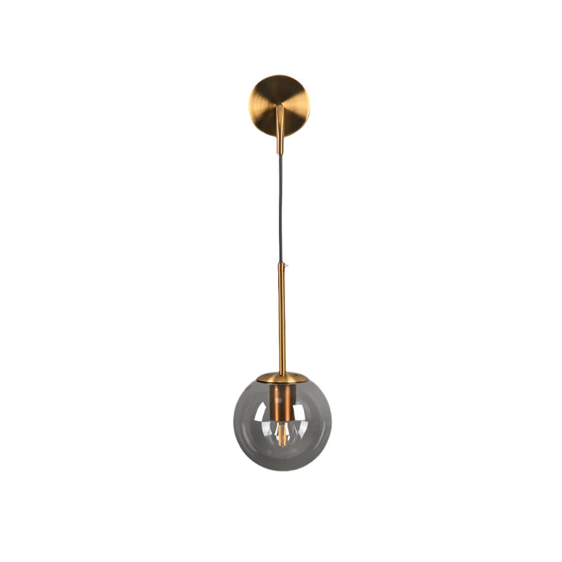 Lunara - Nordic Vintage Glazen LED Wandlamp, Ronde Ontwerp voor Slaapkamer & Buiten