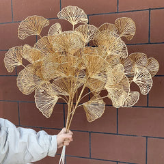 Ginkgo Verrukking - Mini Gouden Ginkgo Blad Tak voor Woondecoratie