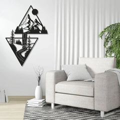 Metalen Berg Wanddecoratie - Moderne Decoratief Stuk