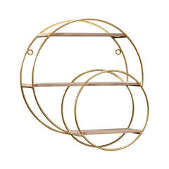 NordicWave - Dubbele Cirkel Wandplank, Creatieve Opslagrek