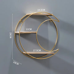 NordicWave - Dubbele Cirkel Wandplank, Creatieve Opslagrek