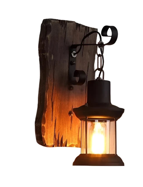 Sculptura - Retro Houten Wandlamp
