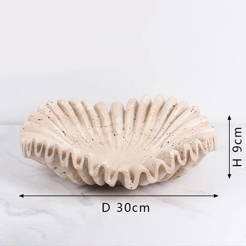 SereniSchaal - Grote Wabi-Sabi Marmeren Decoratieschaal