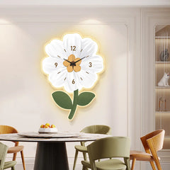 Solara - Nordic Zonnebloem Wandklok voor Woonruimtes