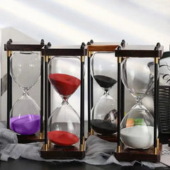 Timeloft - Vintage Houten Zandloper Timer met Metalen Accenten