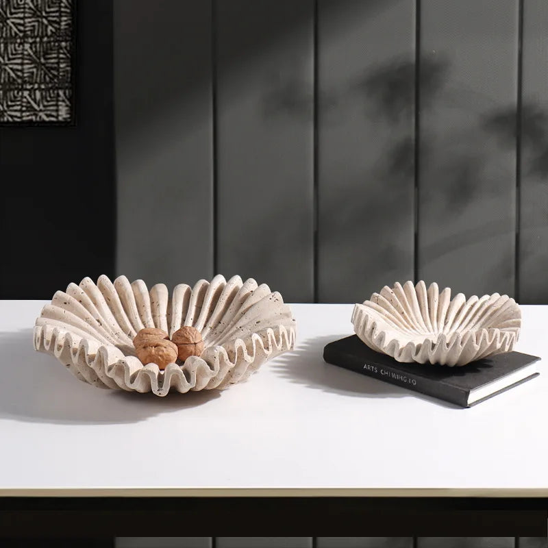 SereniSchaal - Grote Wabi-Sabi Marmeren Decoratieschaal