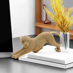 GoldFeline - Gouden Leopard Beeldje voor Stijlvol Woondecor