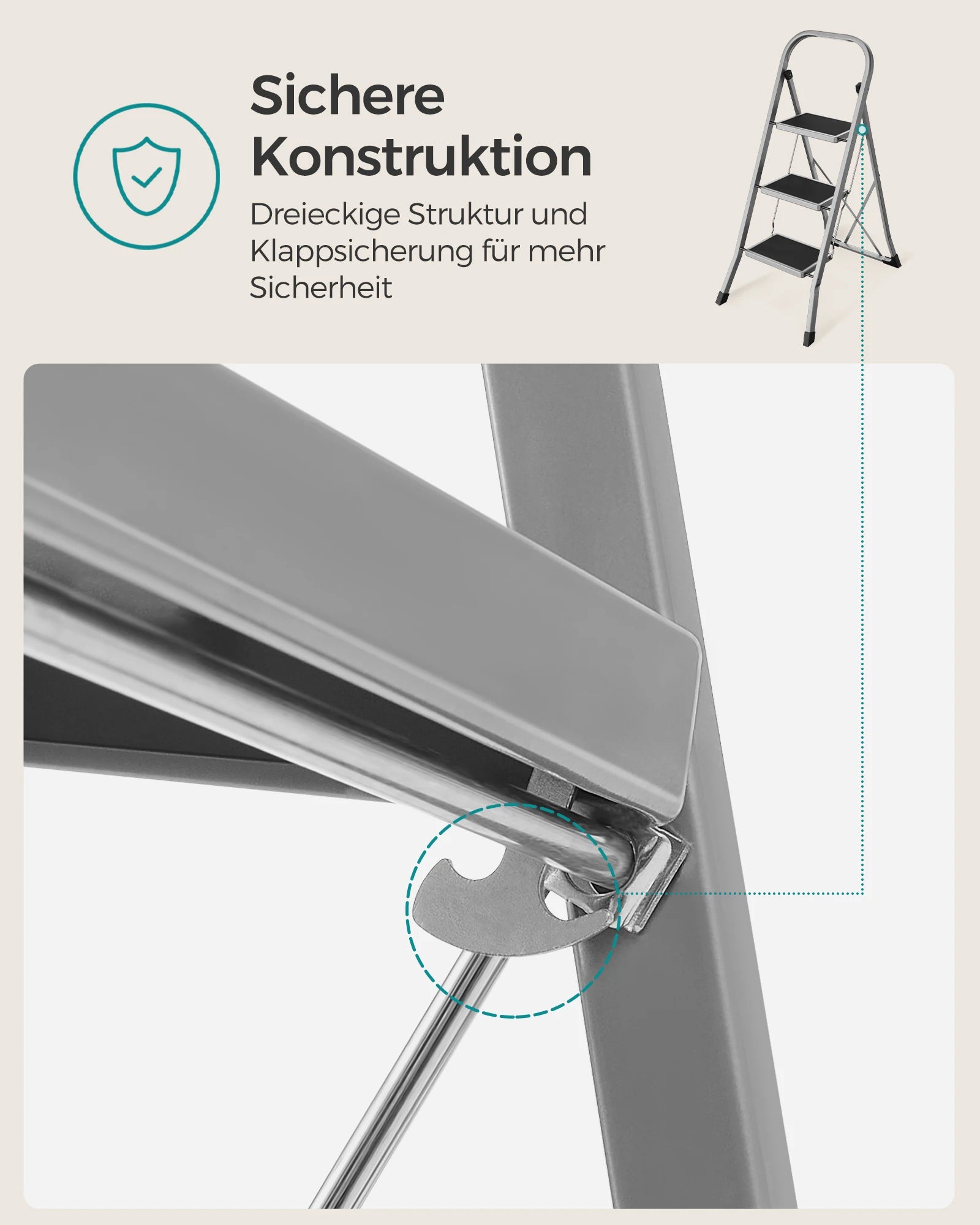 Ascenda – Compacte Huishoudladder met Extra Grip en Veiligheidsfunctie