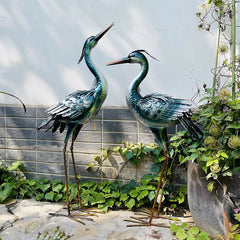 Cranescape - Set of 2 Metal Crane Garden Statues