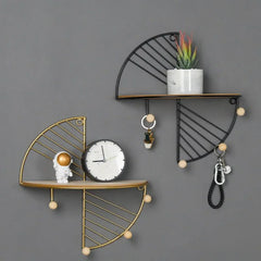 WoodenWall - Rustieke Zwevende Plank met Metalen Beugels