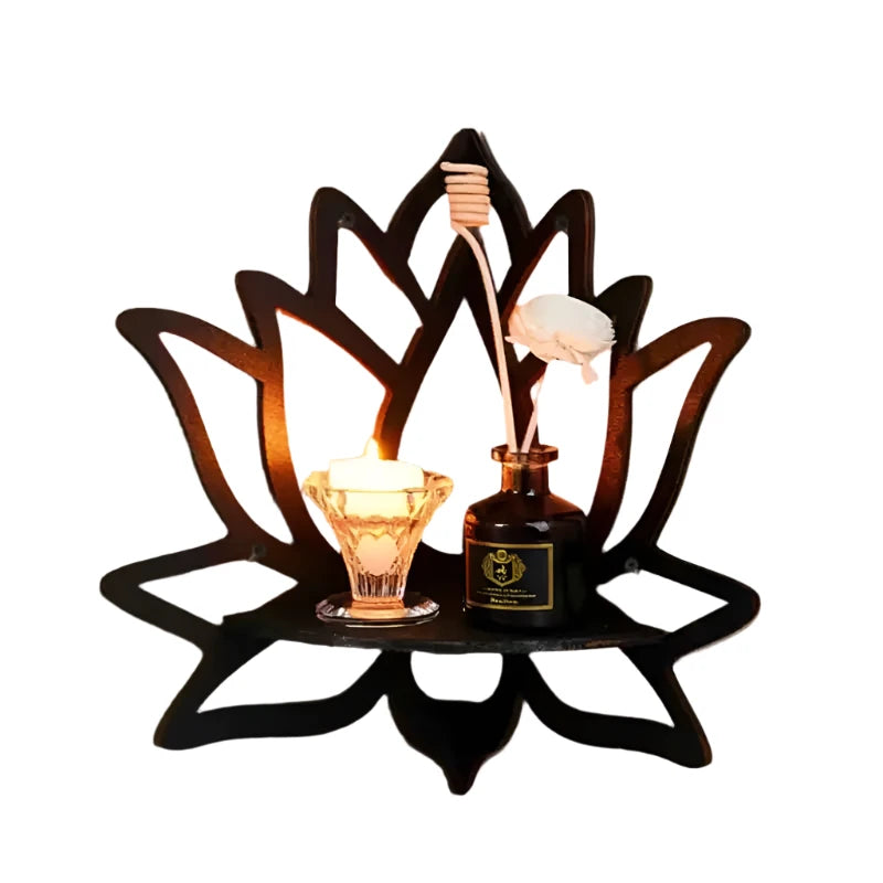 LotuPlank - Moderne Boho Houten Kristallen Hoekplank