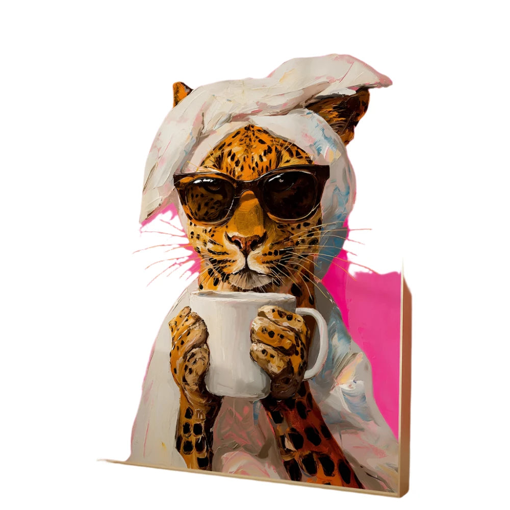 LuxeRoar - Kleurrijk Luipaard Canvas Schilderij voor de Woonkamer