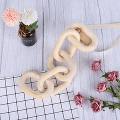 WoodAura - Rustieke Zwart-witte Decoratieve Ketting