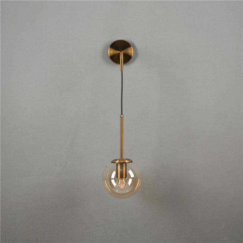 Lunara - Nordic Vintage Glazen LED Wandlamp, Ronde Ontwerp voor Slaapkamer & Buiten