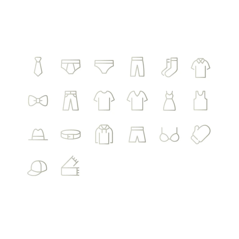 CLOSET - 20 Stuks Verwijderbare Vinyl Kledinglabels voor Organisatie