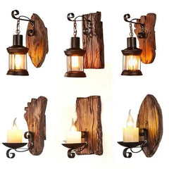 Sculptura - Retro Houten Wandlamp