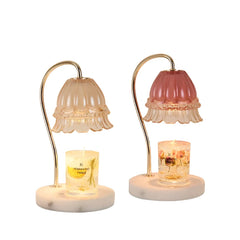 BloomGlow - Elegante Bloemvormige Wax Smeltlamp met Marmeren Basis