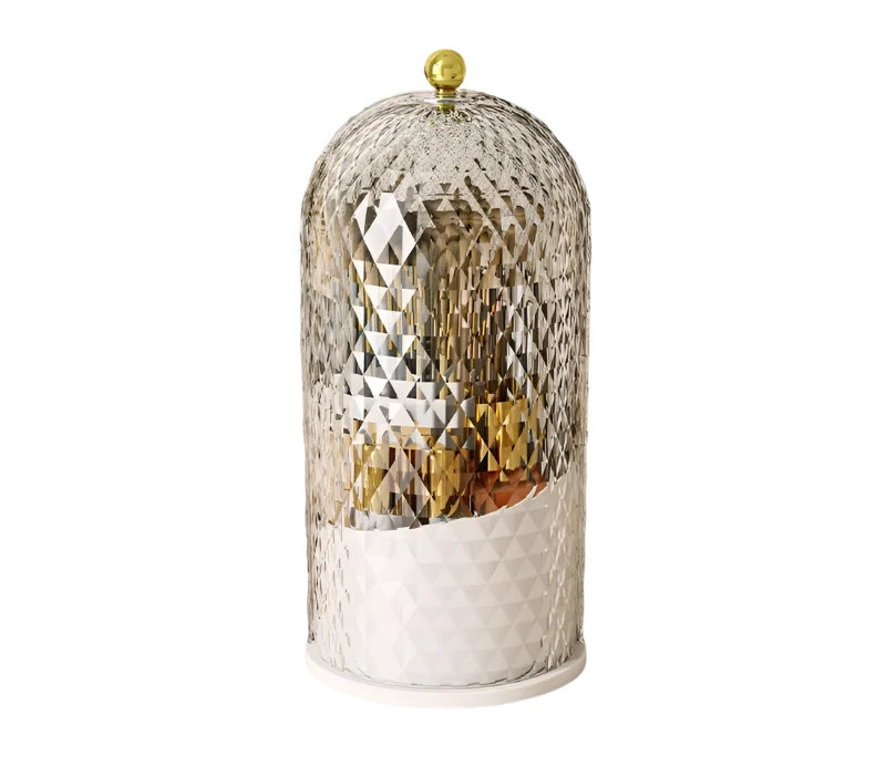 SpinOrganize - 360° Roterende Make-up Borstelhouder met Deksel & 3 Compartimenten