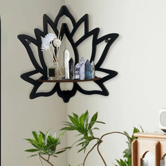 LotuPlank - Moderne Boho Houten Kristallen Hoekplank
