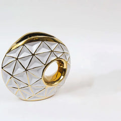 Opuluxe – Goud- en Zilvergeplateerde Keramische Vaas