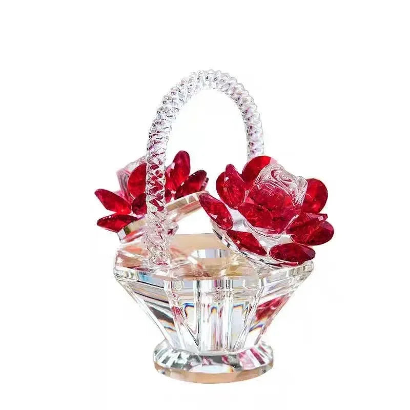 Crystal Bloom - Elegante Handgemaakte Bloemenmand