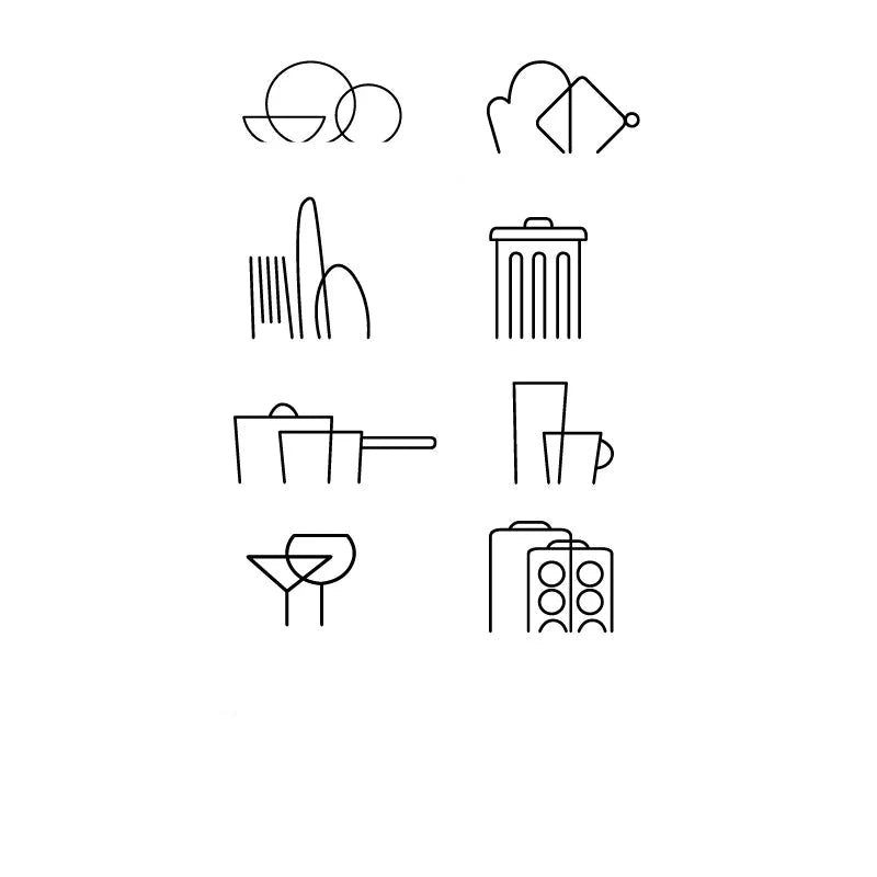 Moderna - Keukenkast Vinyl Stickers Set