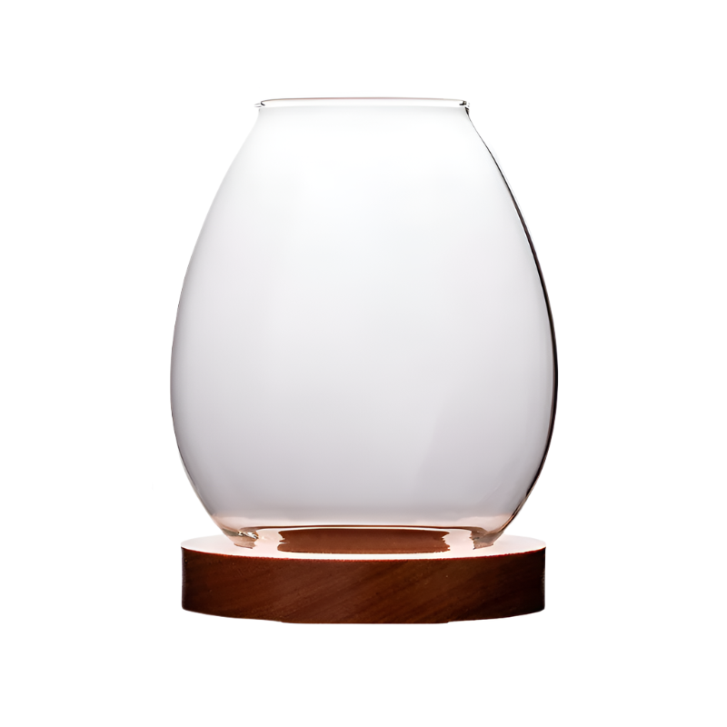 AuraLight - Glazen en Houten Kandelaar