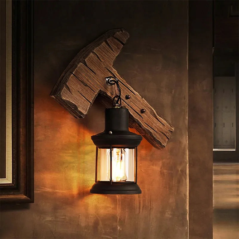 Sculptura - Retro Houten Wandlamp