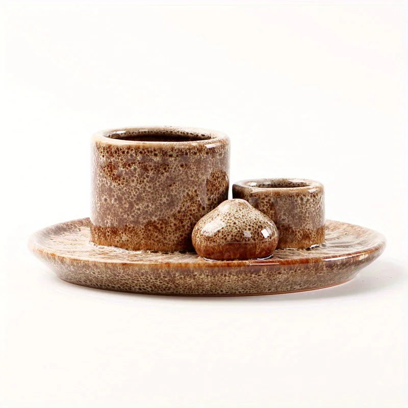 AuraZen - 4-in-1 Keramische Aromatherapie Wierookhouder voor Yoga en Meditatie