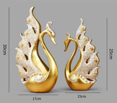 Graceform - Moderne Zwanen Beeldjes van Hars voor Elegante Woondecoratie