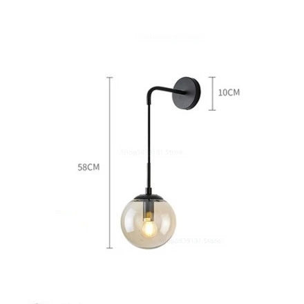 Lunara - Nordic Vintage Glazen LED Wandlamp, Ronde Ontwerp voor Slaapkamer & Buiten