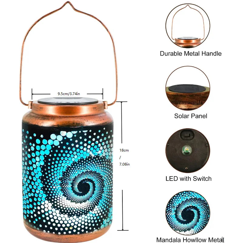 LumiGlow - Zonne-energie Lantaarn met Blauw Licht