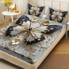 Auralyn – 3D Vlinder Hoeslaken Set voor Slaapkamer