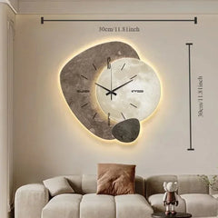 AuraClock - Creatieve Stille Wandklok met Lamp voor de Woonkamer