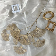 Ginkgo Verrukking - Mini Gouden Ginkgo Blad Tak voor Woondecoratie